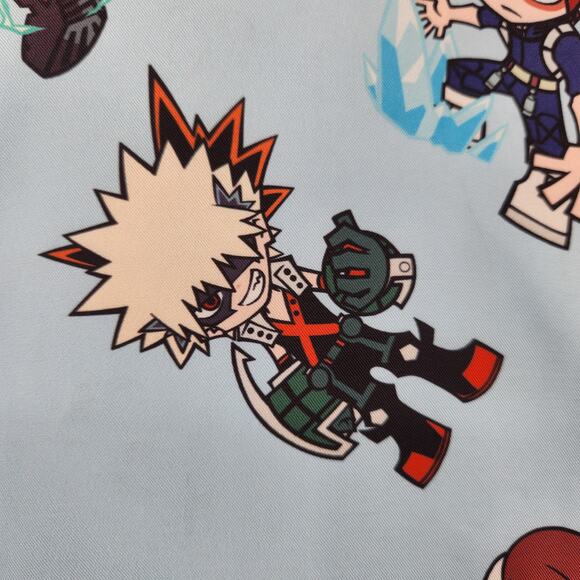 Hot Topic Blue My Hero Academia Chibi Heroes Woven Button up Shirt Women's M - Picture 10 of 11